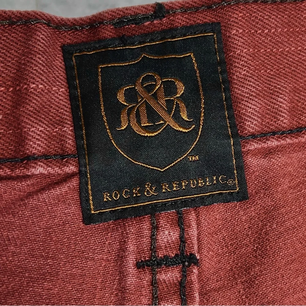 ⭐️ Rock & Republic Men’s Colburg Brick Red Straight Leg Y2K Jeans Size 30x32 - Picture 13 of 16